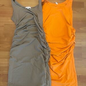 TWO maternity tank dresses midi